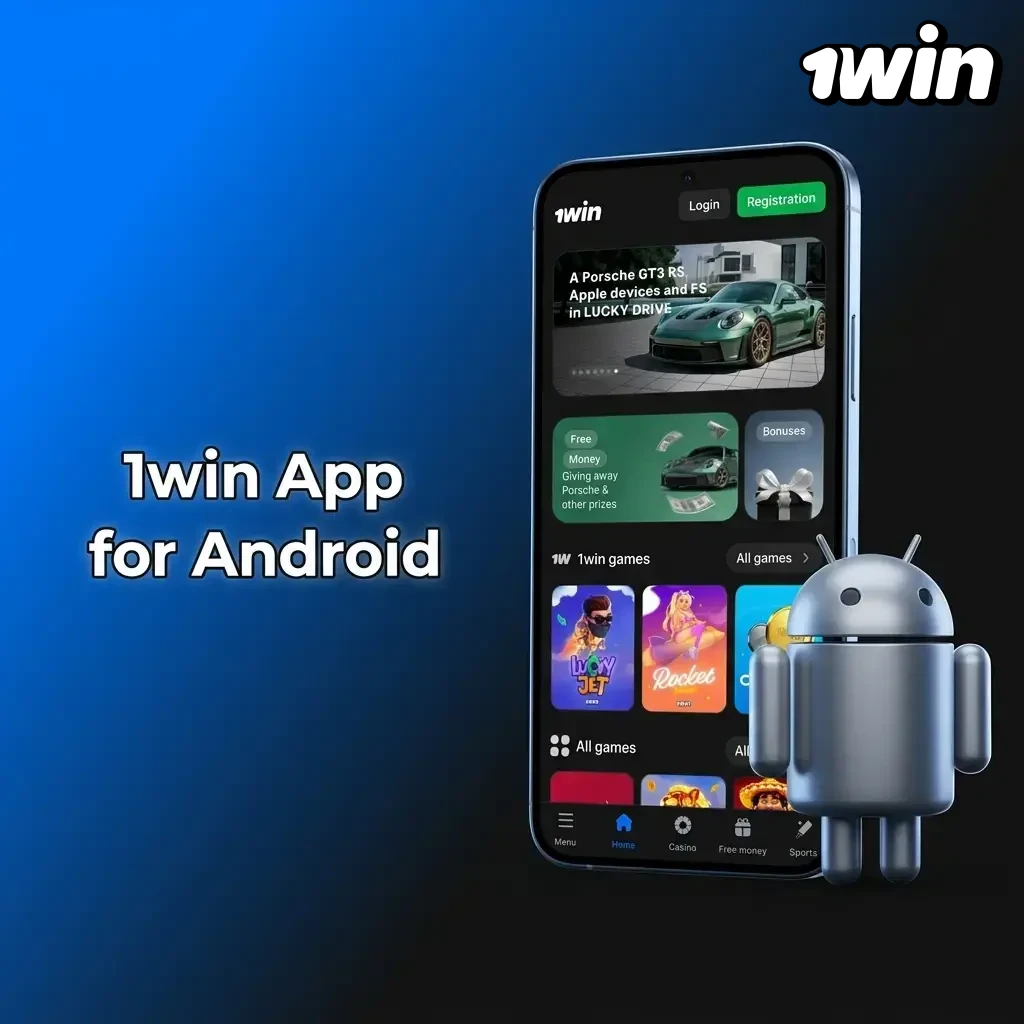 1win Android app APK download on smartphone for mobile betting and gaming experience