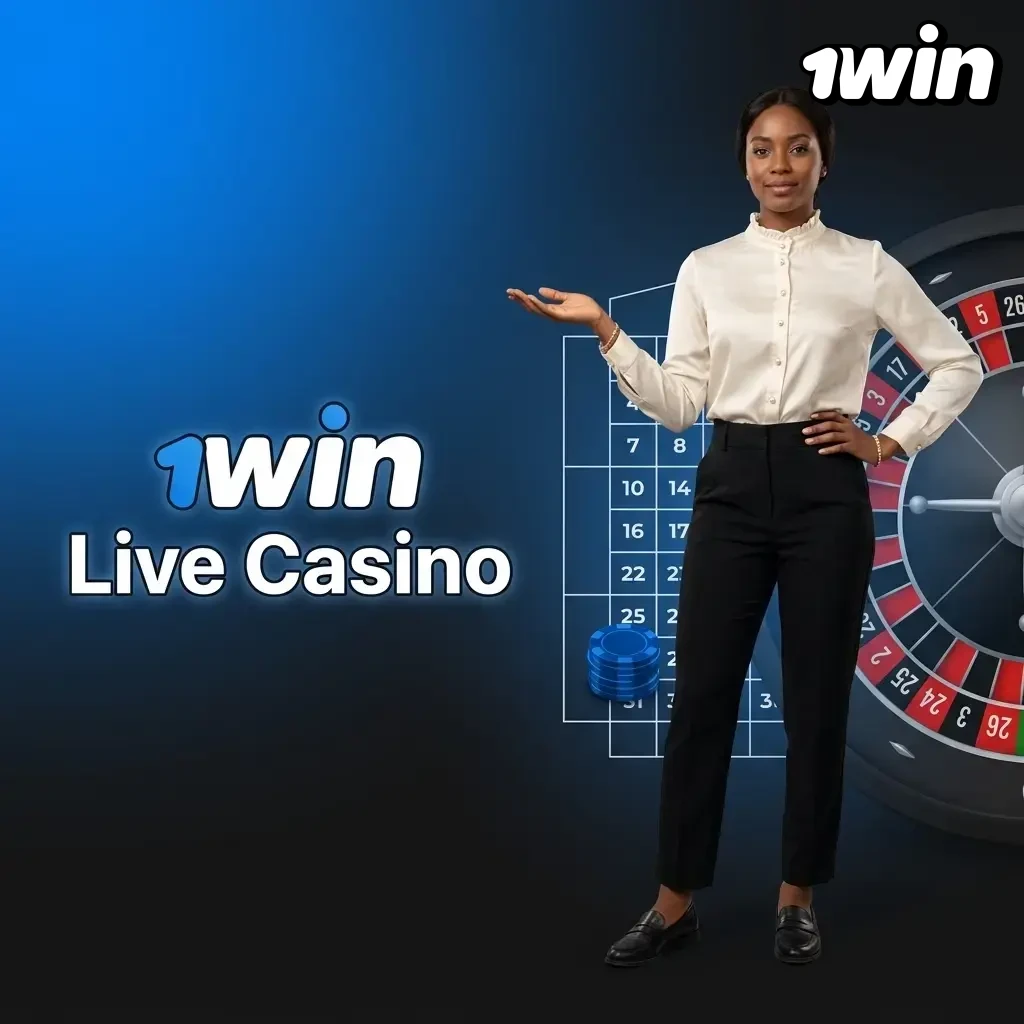 1win live casino with real human dealers streaming HD roulette, blackjack, baccarat, poker, and game shows from professional studios