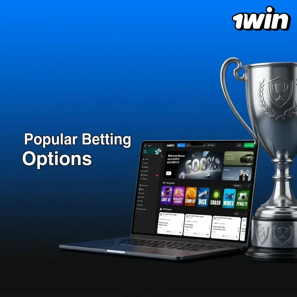 1win sportsbook betting options including pre-game, live betting, and accumulator parlay formats for African players