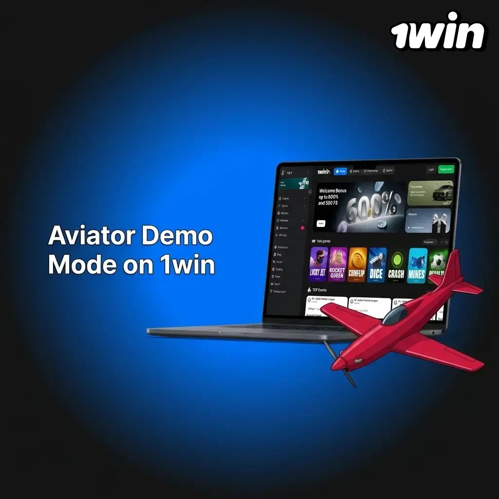 1win Aviator demo mode interface showing virtual betting, multiplier rise, and auto cashout features for risk-free practice