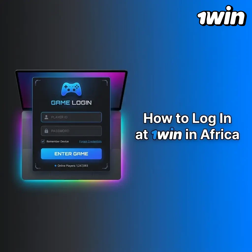 1win Africa login steps showing account access process on website and mobile app with two-factor authentication