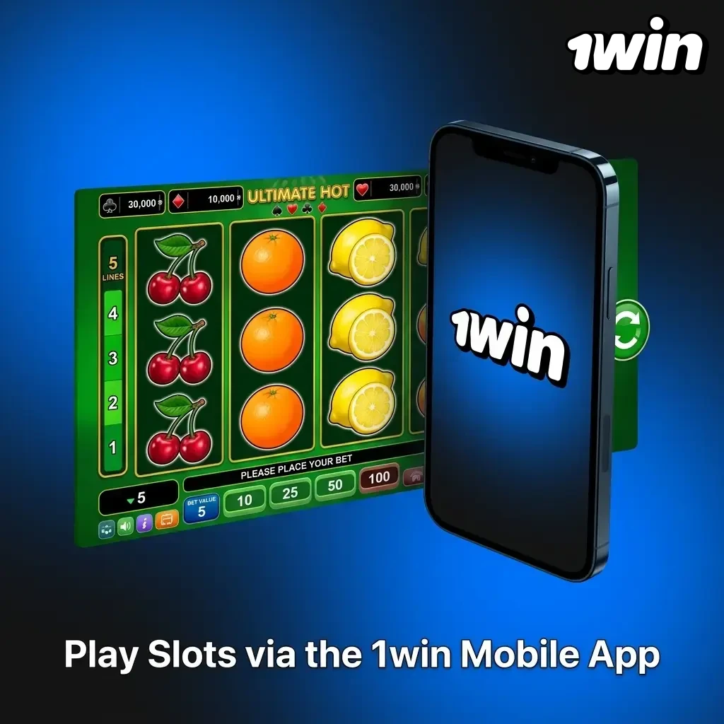 1win mobile app casino lobby on Android and iOS showing slot games, filters, and cashier for Africa players