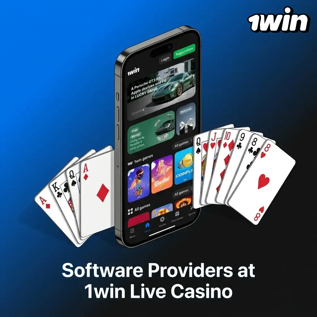 1win live casino software providers including Evolution Gaming, Pragmatic Play, Ezugi, Playtech, BetGames, and Vivo Gaming